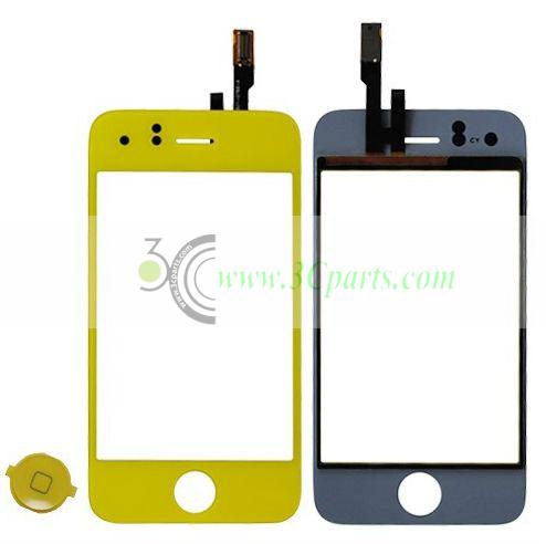 Digitizer Touch Screen with Home button Lens Yellow Replacement for iPhone 3GS