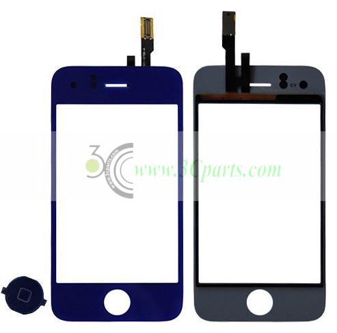 Digitizer Touch Screen with Home button Lens Replacement for iPhone 3Gs-Dark Blue