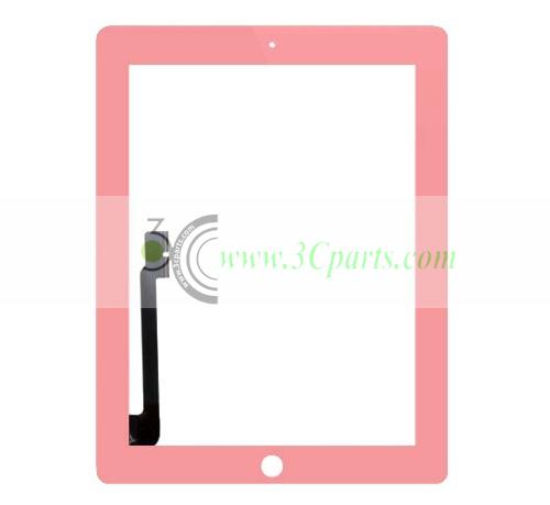 Colorful Front Glass with Digitizer Touch Screen Pink replacement for iPad 4