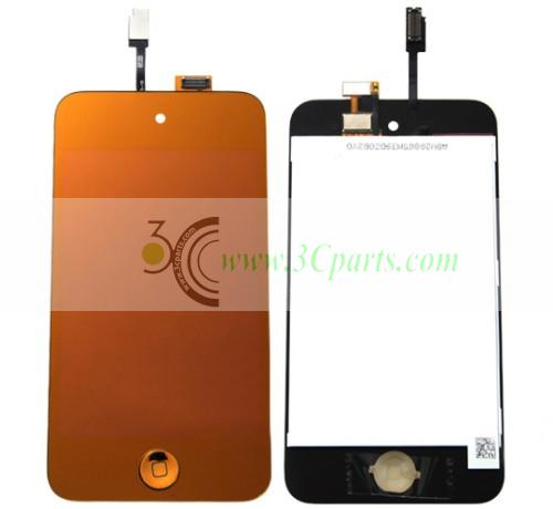 Plated Orange LCD Touch Digitizer Screen Assembly replacement for iPod Touch 4