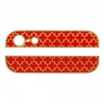 Metal Color Pattern Top and Botton Glass Cover Replacement for iPhone 5