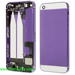 Colorful Metal Back Cover Housing Assembly with Other Replacement ​Parts for iPhone 5s-White top and bottom glass 