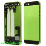Colorful Metal Back Cover Housing Assembly with Other replacement ​Parts for iPhone 5s-Black top and bottom glass