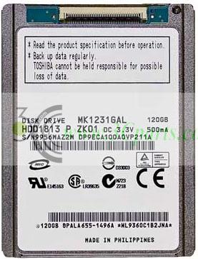 MK1231GAL 120GB Hard Drive replacement for iPod Classic 2nd 