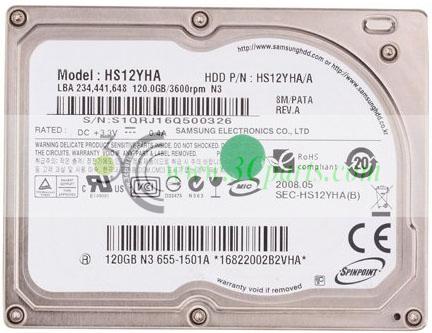 HS12YHA 120GB Hard Drive replacement for Macbook Air A1237