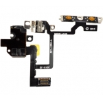 Headphone Audio Jack Flex Cable with small metal plate Replacement for iPhone 4