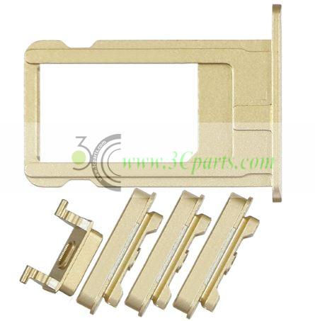 5 in 1 Sim Card Tray with Side Buttons replacement for iPhone 6 Gold/Sliver/Grey