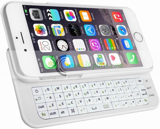 Slide-out Wireless Bluetooth Keyboard for iPhone 6 4.7" White