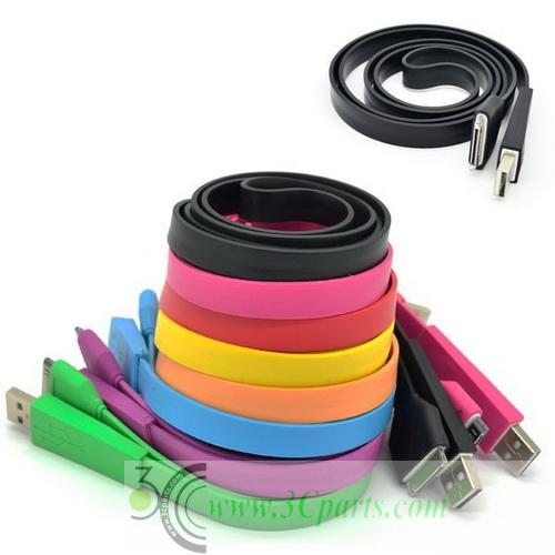 Colorful Flat Noodle USB Data Sync Charger Cable for iPhone 4 4S iPad iPod