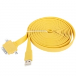 3 in 1 Pure Color 8 Pin 30 Pin Micro 5 Pin Flat USB Charging Cable for iPhone 6 6+ iPhone 5