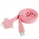 3 in 1 Pure Color 8 Pin 30 Pin Micro 5 Pin Flat USB Charging Cable for iPhone 6 6+ iPhone 5