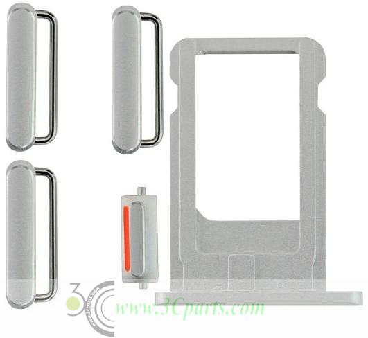 5 in 1 Sim Card Tray with Side Buttons Set replacement for iPhone 6