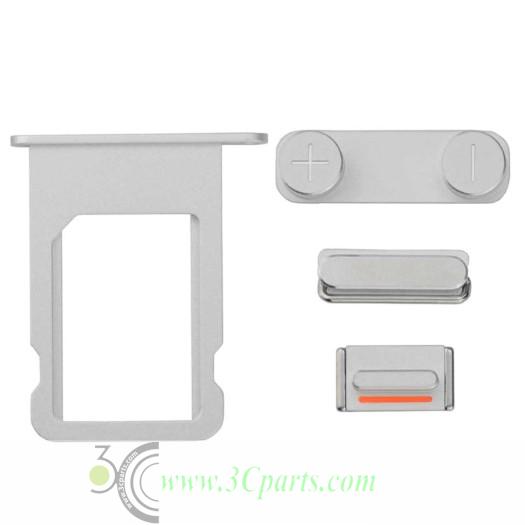 Side Buttons and Sim Card Tray 4 in 1 Replacement for iPhone 5S