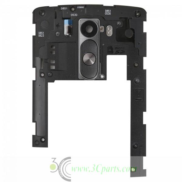 Camera Lens and Cover with Rear Button replacement for LG G3 D850 D855 LS990 Black White