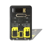 SIM Card Storage Holder with memory card reader 3 sim Adapters & 1 Iphone Pin