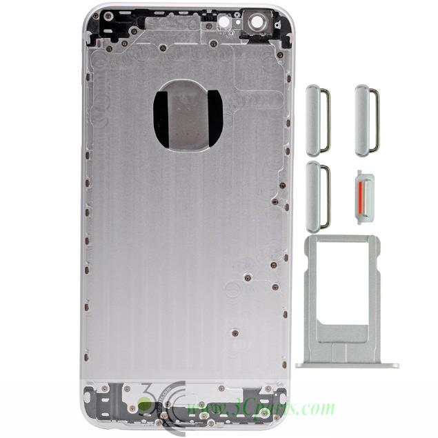 Back Cover with Sim Card Tray and side buttons Replacement for iPhone 6 Plus Silver