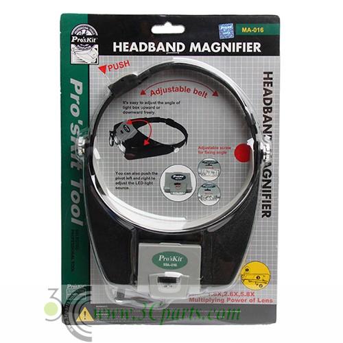Proskit MA-016 Flexible ​​Headband Magnifier with LED Light