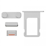 Side Buttons and Sim Card Tray Replacement for iPhone 5S/SE Silver