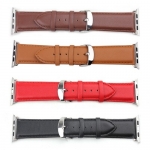 Plain Weave Strap Buckle Genuine Leather​ Watchband Replacement for Apple Watch