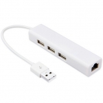 USB 2.0 Ethernet Network Adapter + 3 Ports USB HUB