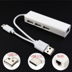 USB 3.1 Type-C to 3 Ports USB HUB + Ethernert Adapter for New Macbook & Chromebook