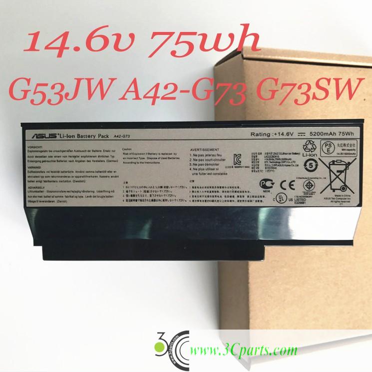 Laptop Battery 75wh 5200mAh Repair for Asus A42-G73 G73 G73JH G73JQ G73SW G73JW G53JW G53 G53S G53SW G53SX G73S used