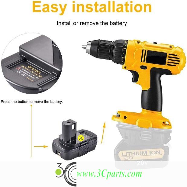 BSP20ROB,BPS18RL Battery Adapters Converter Suitable for Black&Decker & Porter Cable & Stanley Convert 20V Battery to Ry