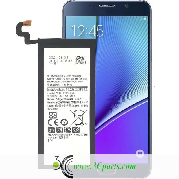 EB-BN920ABE 3000mAh Li-ion Polyer Battery Replacement for Samsung Galaxy Note 5 Note 5 Duos N9200 N9208 N920 N920T N920A
