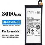 EB-BA520ABE 3000mAh Li-ion Polyer Battery Replacement for Samsung Galaxy A520 / A5 2017 A520F A520F / DS /A520K /A520S /