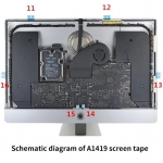 LCD Screen Adhesive Strip Sticker Tape with Opening Wheel Tool For iMac 21.5